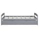 preview thumbnail 9 of 8, Twin Size Platform Kids Bed with Twin Size Trundle, Solid Pine Wood Frame, No Box Spring Needed, Headboard and Footboard, Grey