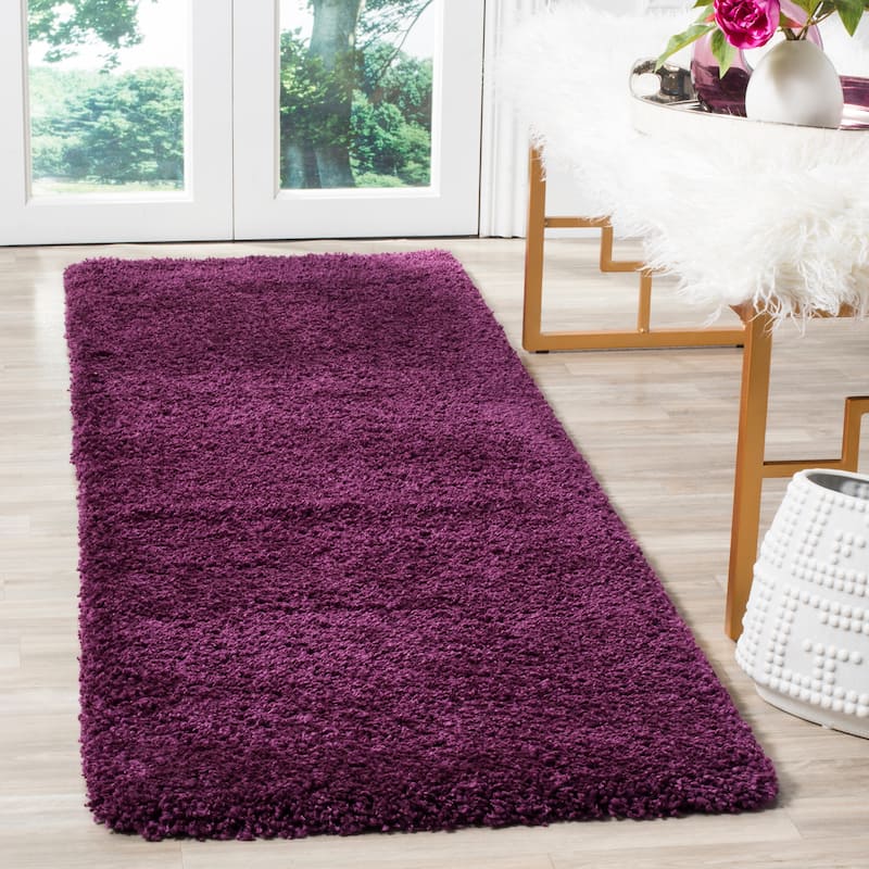 SAFAVIEH Santa Monica Shag Einara 2-inch Thick Area Rug - 2'3" x 11' Runner - Purple - Runner