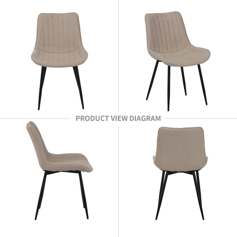 Upholstered Dining Chairs Set of 4, Fabric Dining Room Chairs with Metal Legs, Modern Home Office/Kitchen Chairs