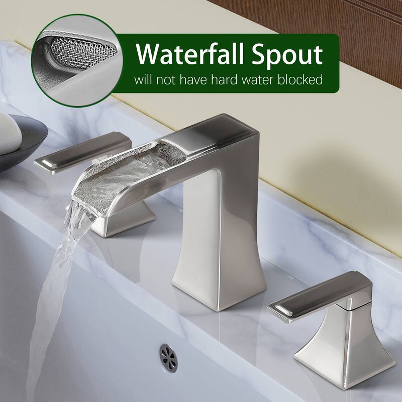 Topcraft Two Handle Waterfall Bathroom Faucet with Pop-Up Drainer