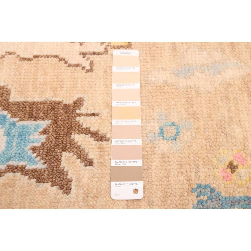 ECARPETGALLERY Hand-knotted Modern Oushak Tan Wool Rug - 6'2 x 9'1