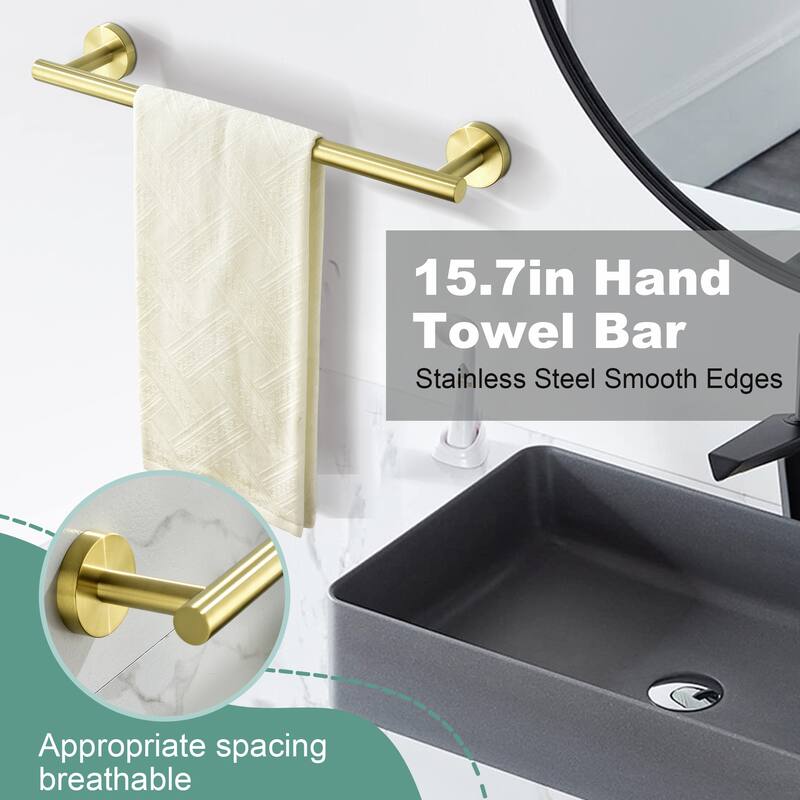 6-PCS Stainless Steel Bathroom Hardware Set,Round Shape