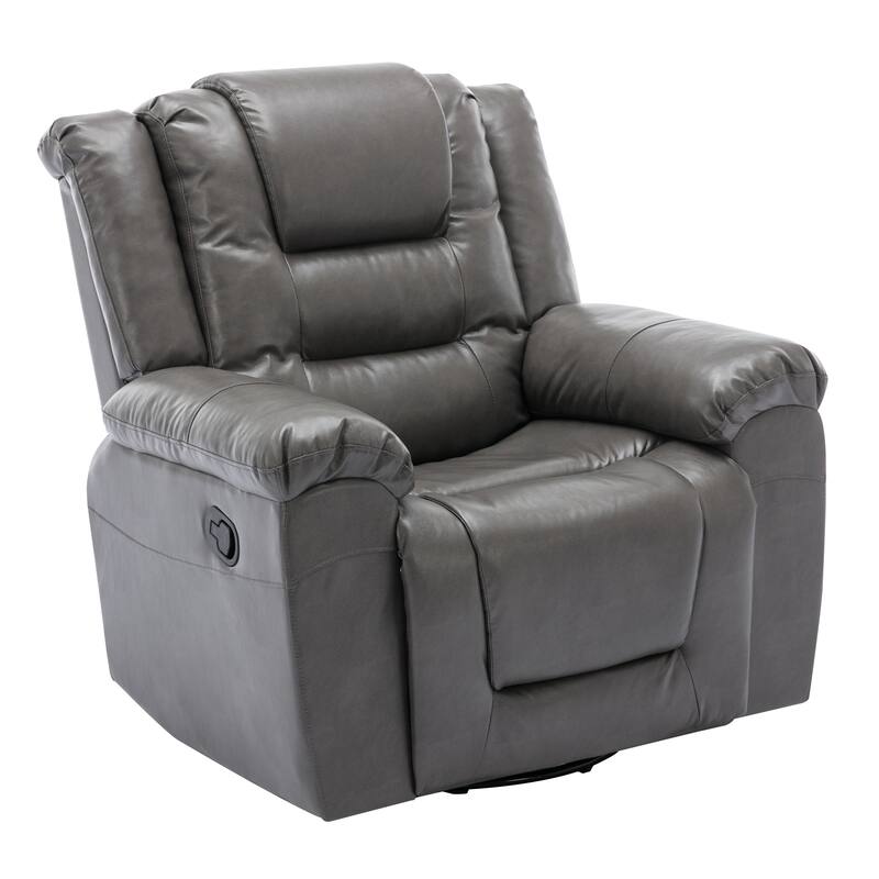 360° Swivel and Rocking Home Theater Recliner: Manual Recliner Chair with Wide Armrest