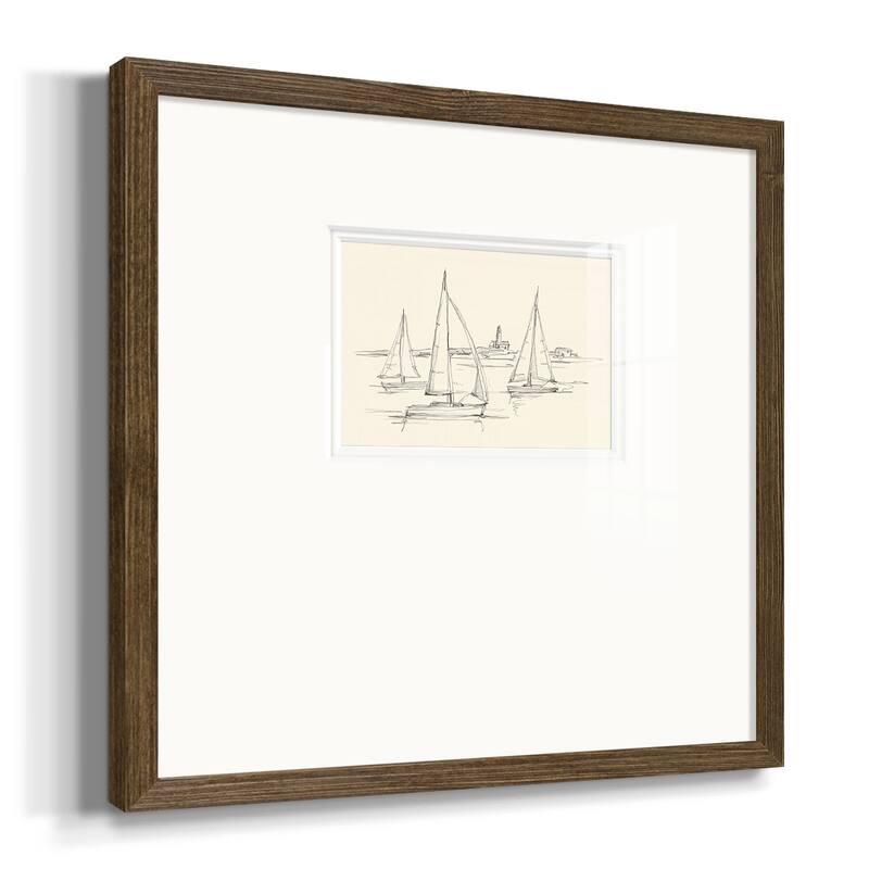 Coastal Contour Sketch IIPremium Framed Print