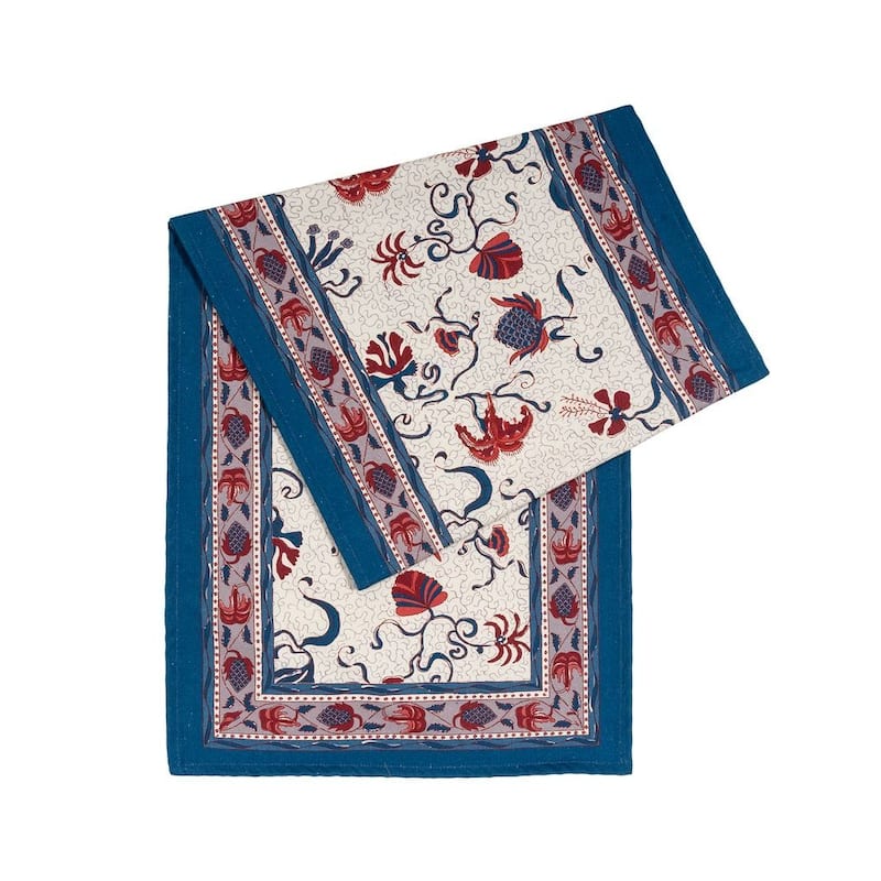 Couleur Nature Fleurs des Indes Multicolored Cotton Table Runner