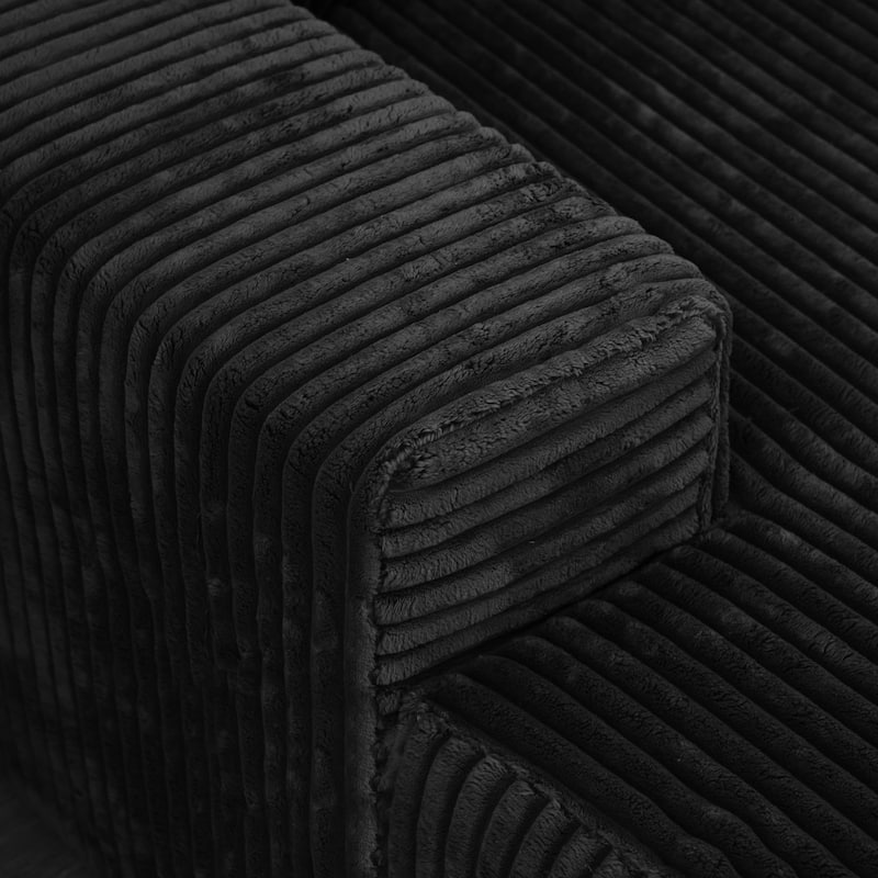 Sofa 113-in Casual Black 3 -seater Reclining Sectional - 8' x 10'