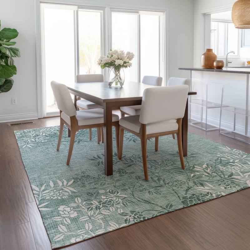 Machine Washable Indoor/ Outdoor Chantille Modern Garden Rug