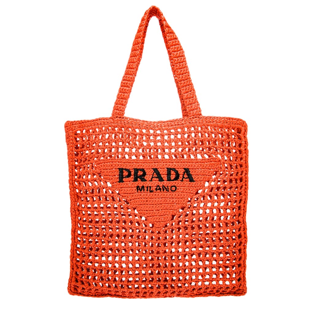 Prada Crochet Logo Shopping Bag