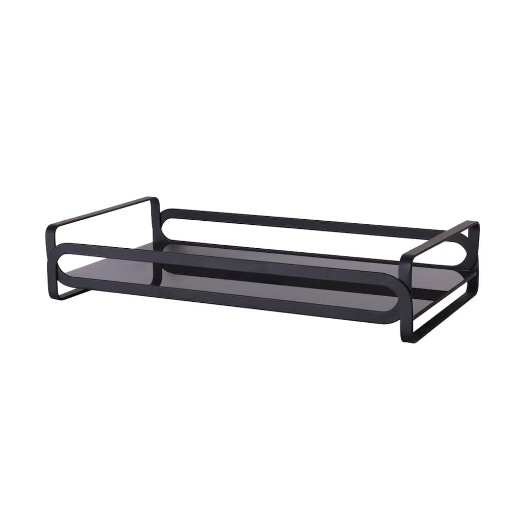 Elle Decor Noir Vanity Tray - Black - 12.8"x 6.7"x 2.7"
