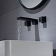 preview thumbnail 1 of 2, waterfall matte black wall mount Dual Handle Bathroom Sink Faucets with Brass Pop up Overflow Drain - 5' x 11'