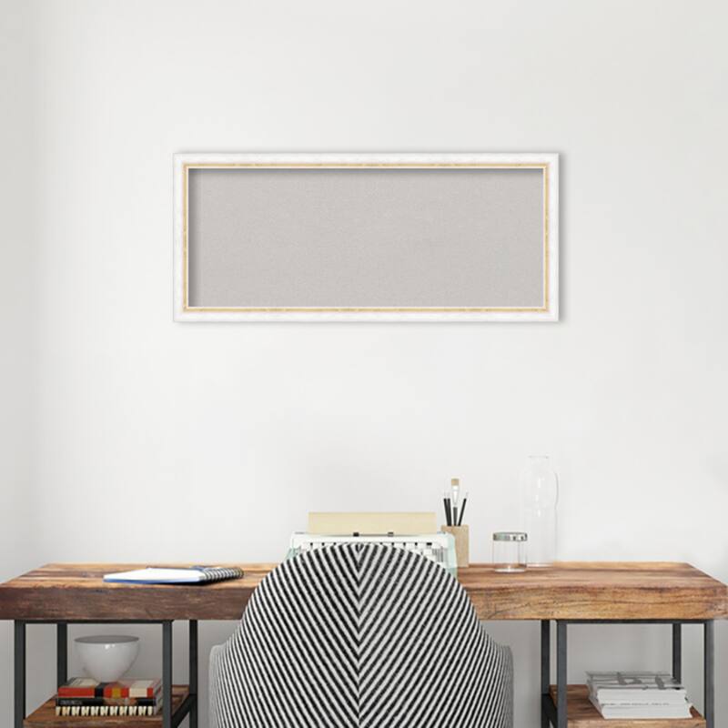 Morgan Wood Framed Grey Corkboard Bulletin Board