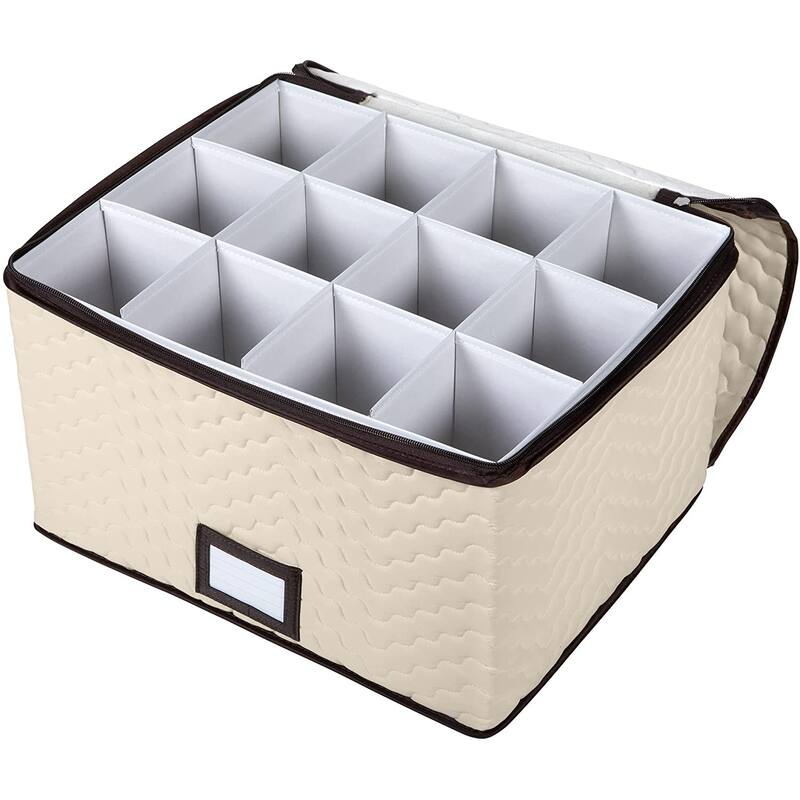 Stemware Storage Case - For Wine Glassware - Holds 12 Glasses