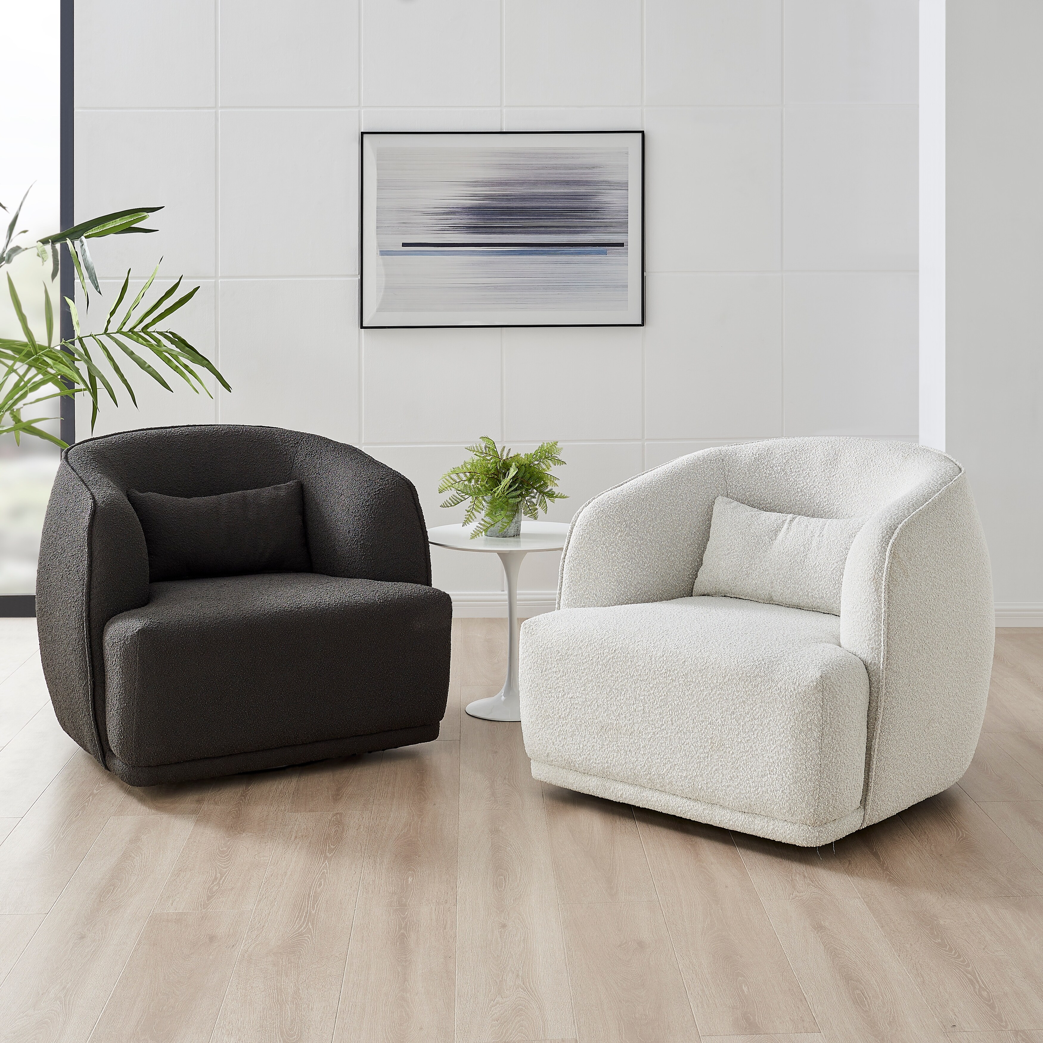 NPD Furniture Steward Boucle Swivel Accent Chair