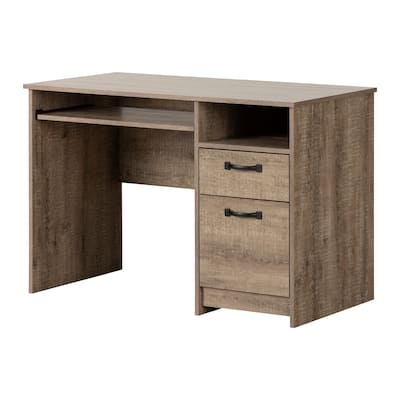 Home Office Desk with Keyboard Tray & Storage - Compact Computer Writing Desk for Small Spaces