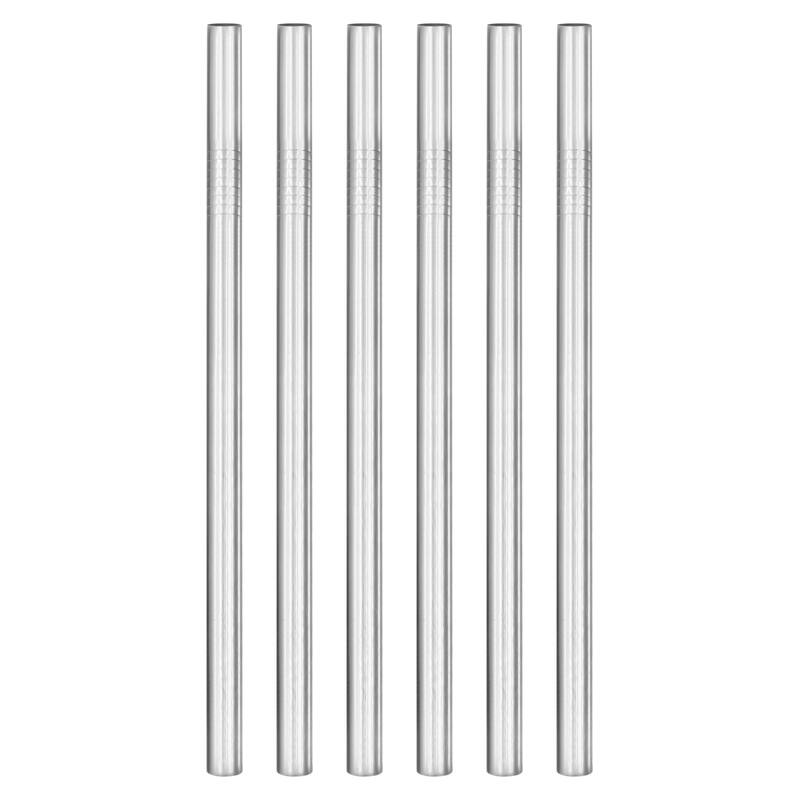 6Pcs Reusable Metal Straws, 9.5" Stainless Steel Straw, Straight