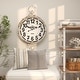 preview thumbnail 10 of 16, White Metal Distressed Pocket Watch Inspired Decorative Wall Clock with Black Accents