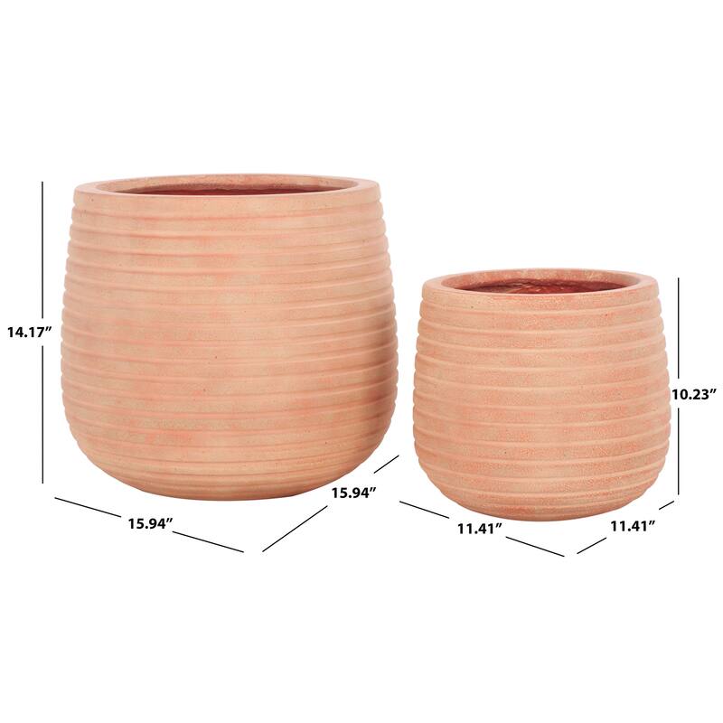 SAFAVIEH Outdoor Living Jasper Planter Pot [SET of 2] - 16Wx16Dx14 - Terracotta