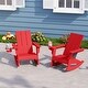 preview thumbnail 58 of 68, Shoreside Kids Outdoor Poly Adirondack Rocking Chair with Cup Holder (Set of 2)