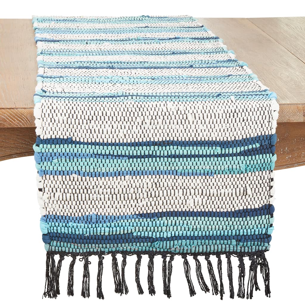 Tribal Stripe Chindi Table Runner with Fringe - 16" x 72"