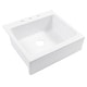 preview thumbnail 2 of 10, Parker Crisp White Fireclay 26" Single Bowl Quick-Fit Drop-In Farmhouse Apron Kitchen Sink (3 Holes) and Drain