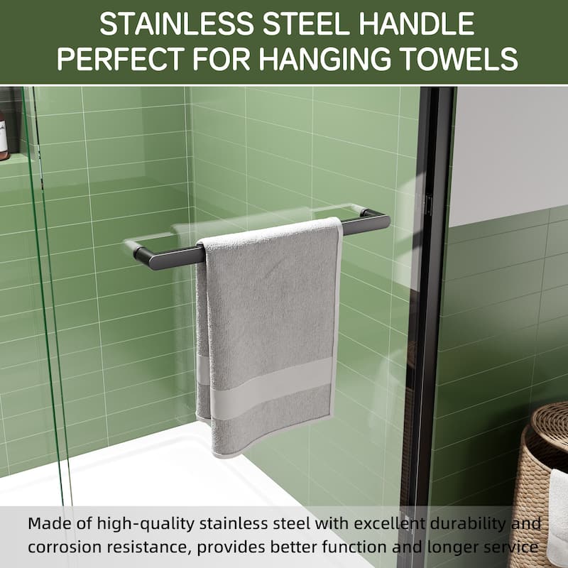 Modern 60 Inch Double Sliding Shower Door, ANSI Certified Glass, Adjustable Width, Stainless Steel Rollers