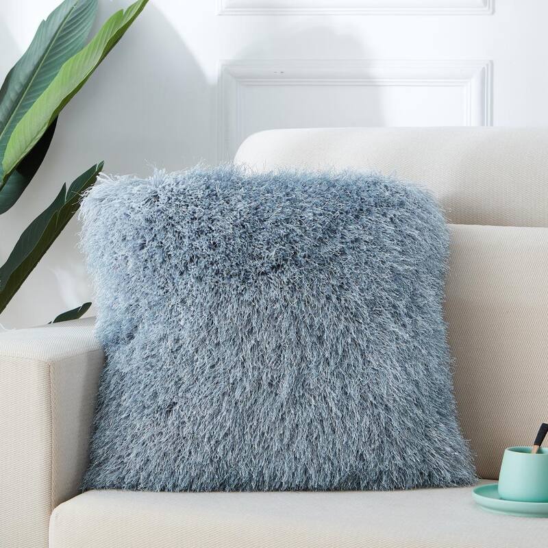 Manhattan Collection Shag Pillow - Grey