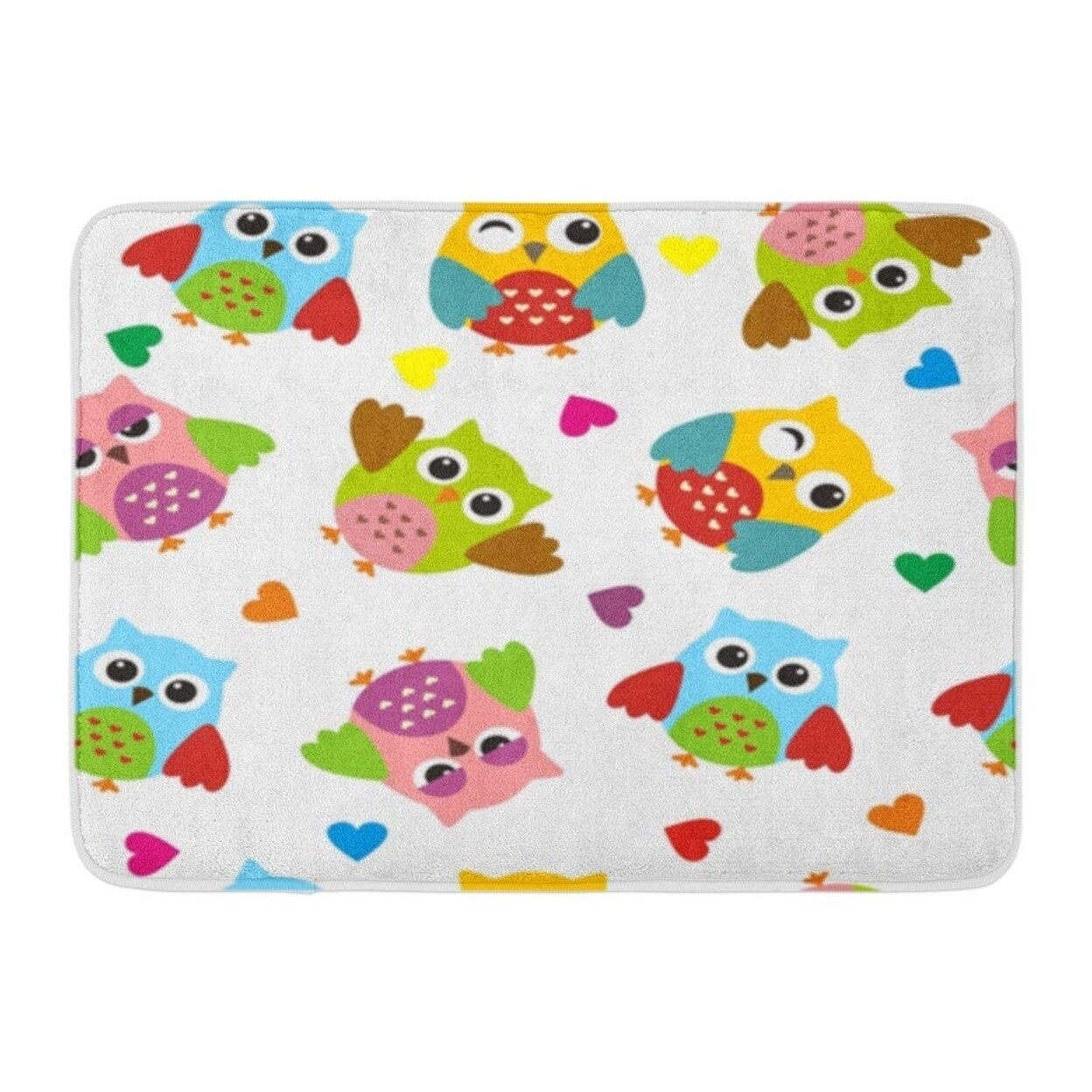 Shop Colorful Owl Baby Bird Cartoon Cute Graphic Retro Doormat Floor Rug Bath Mat 30x18 Inch Multi On Sale Overstock 31781308