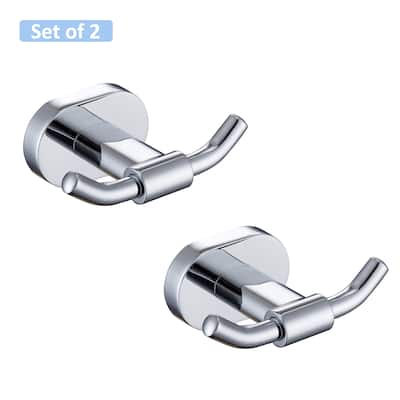Wall Mounted 2 in 1 Towel Hook Double Robe Hook (set of 2)