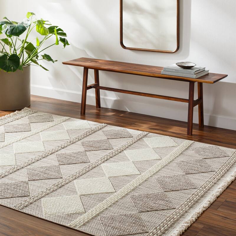 Desantis Moroccan Area Rug - Cream/Gray - 7' 9" x 10'