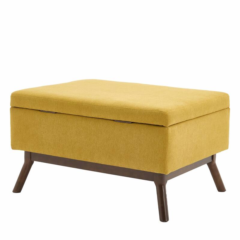Mid-Century Modern Square Coffee Table with Storage Bench