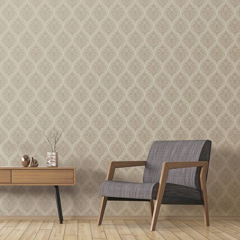 Galerie Wallcoverings Emporium 3D Embossed Ogee Damask Non-woven Metallic Wallpaper Roll