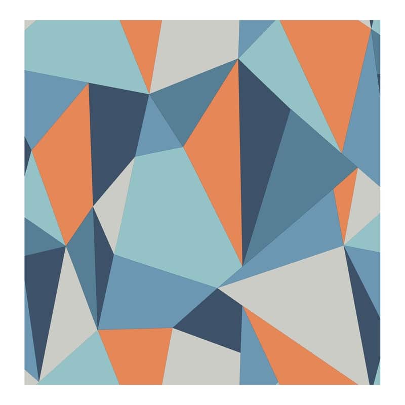 Brewster Kline Blue Facet Wallpaper - 20.5 x 396 x 0.025