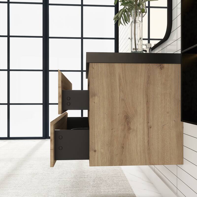 Floating Bathroom Vanity with Quartz Sand Top