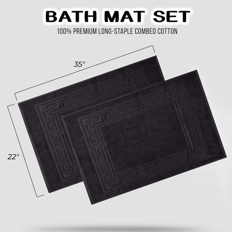 Superior Plush & Absorbent 900 GSM Cotton Bath Mat - (Set of 2)