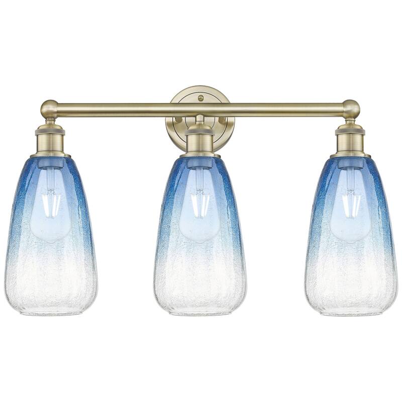 Innovations Lighting 616-3W-16-24 Brookhaven Almond Vanity Brookhaven - Antique Brass / Sapphire Blue
