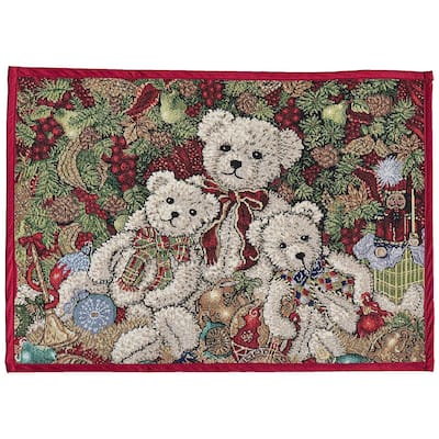 Violet Linen Decorative Christmas Tapestry Holiday Design- 19" X 27" Area Rug - 19" x 27"