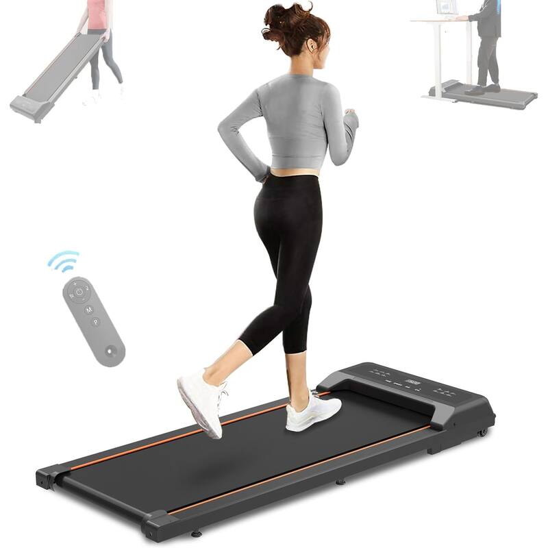 Walking Pad Treadmill Under Desk,Portable Standing Desk Treadmill 2.5 HP, Walking Pad with Remote Control & LED display - Black