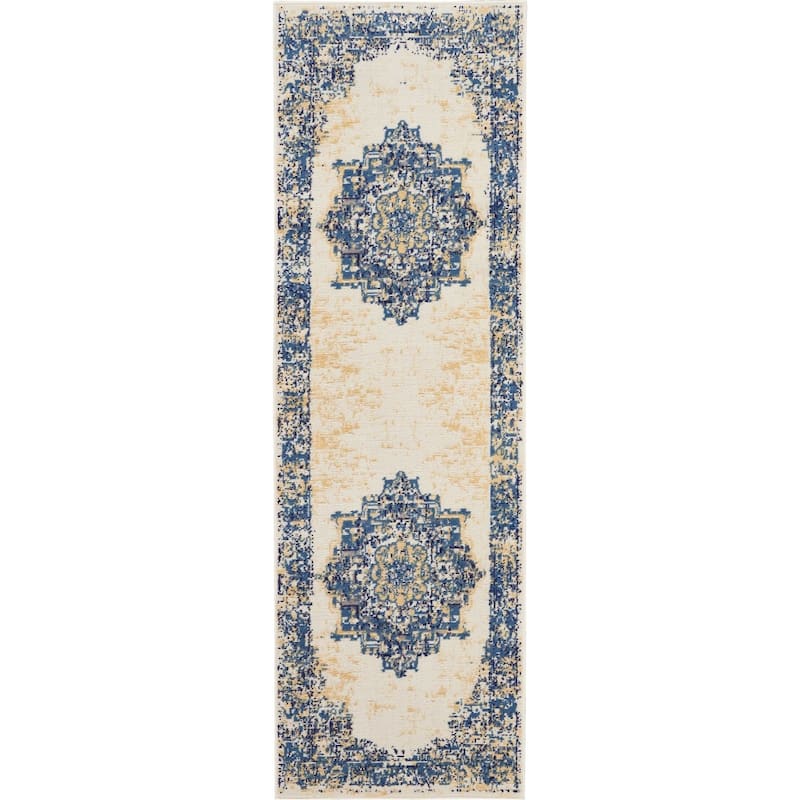 Nourison Grafix Distressed Vintage Medallion Area Rug