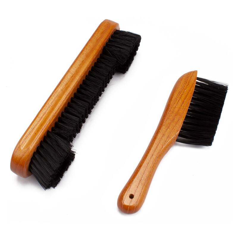 GSE™ 2-Piece Solid Wood Billiard Pool Table Brush and Rail Brush Set. Billiard Pool Table Accessories - Yellow