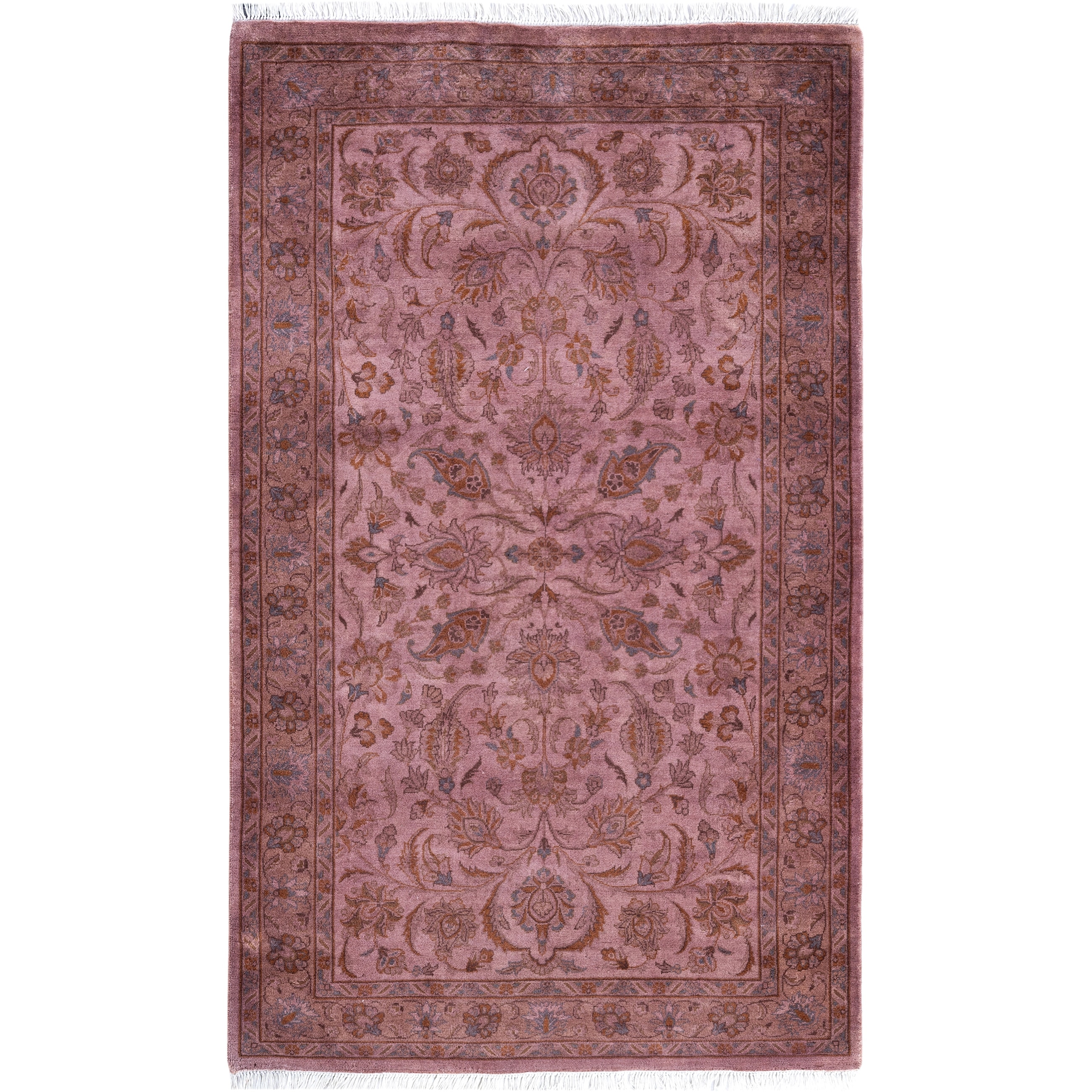 Overdyed Hand-Knotted Wool Modern-Contemporary Pink Area Rug 3' 1" x 5' 3"