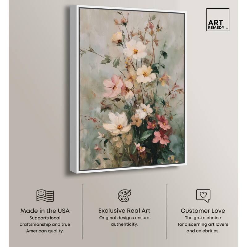 Vintage White Whispers Canvas by Art Remedy