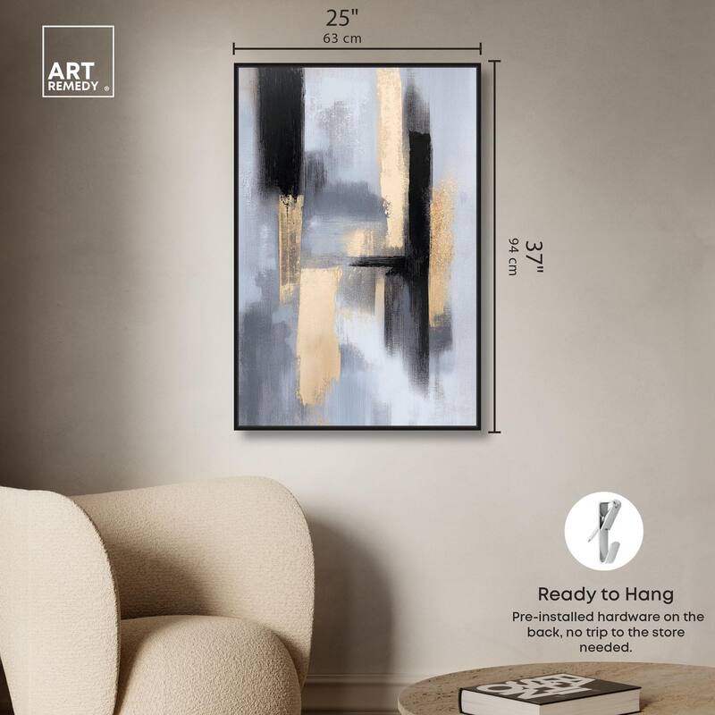 Onyx and Aureolin I Canvas by Art Remedy