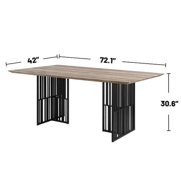 Rectangle Dining Table in Antique Oak and Black - Antique Oak & Black