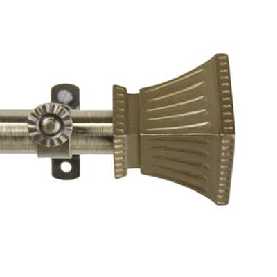 Decorative Window Curtain Rod - Tension Rod, Antique Brass Finish, Adjustable Length, Home Decor Hardware - 84