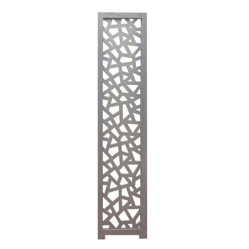 HomeRoots 50" Gray Solid Wood Folding Three Panel Screen Room Divider - 67' X '50' X '1.5