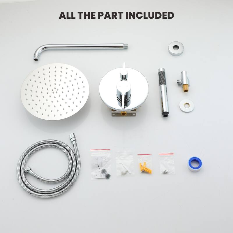 2-Spray 10-in Wall Mounted Fixed and Handheld Shower Head Set