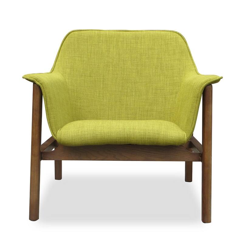 Manhattan Comfort Miller Walnut Linen Weave Accent Chair (Set of 2)
