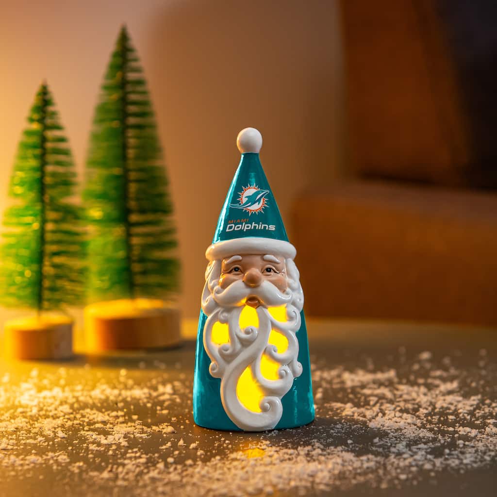 Miami Dolphins Santa LED Garden Statuary, 8"