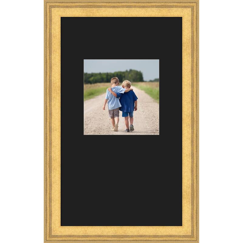 Owen Picture Frame, Photo Frame - 13x22 Matted Black 8x8 - Owen Gold