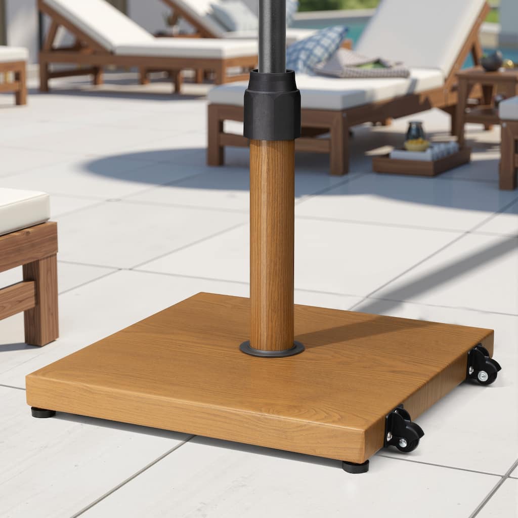 45LBS Outdoor Patio Square Concrete Market Umbrella Base Stand with Wheels